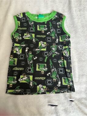 Green Lantern Boys' Green & Black Sleeveless Tank Top